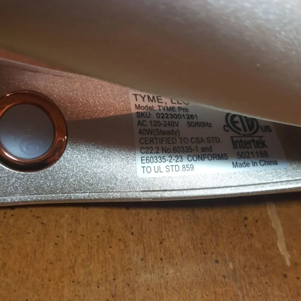 Tyme Iron Pro 2-in-1 Hair Curler & Straightener Rose Gold Fast Heat-up Excellent